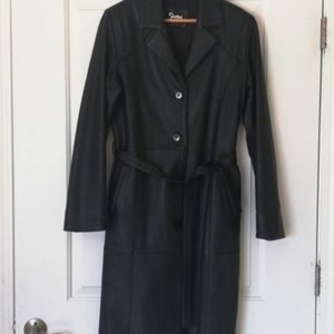 Genuine Black Leather Coat